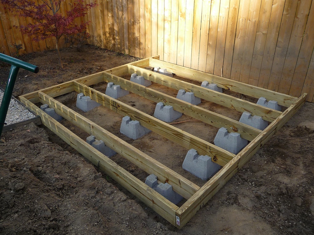 Building an instant deck with Concrete Deck Blocks. | Door Sixteen