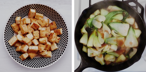 bokchoy & tofu prep