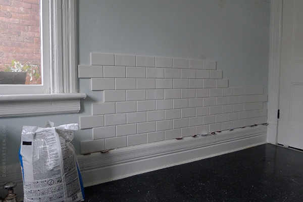 Kitchen tiling progress!