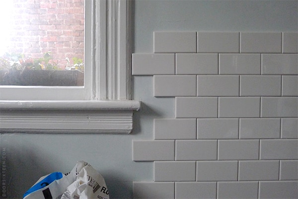 What Color is My Subway Tile Grout? {A Kitchen Remodel Progress