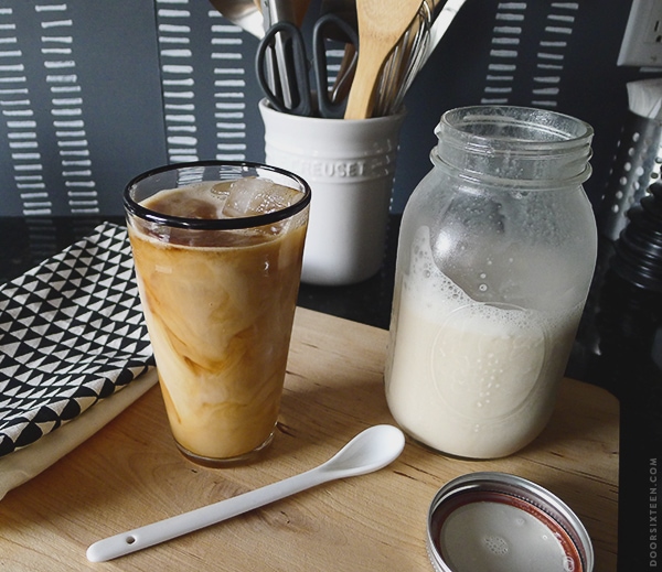 iced coffee + almond milk