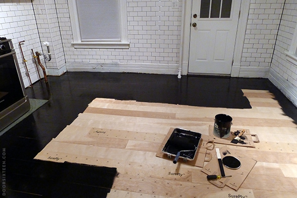 doorsixteen_kitchenfloor_firstcoat