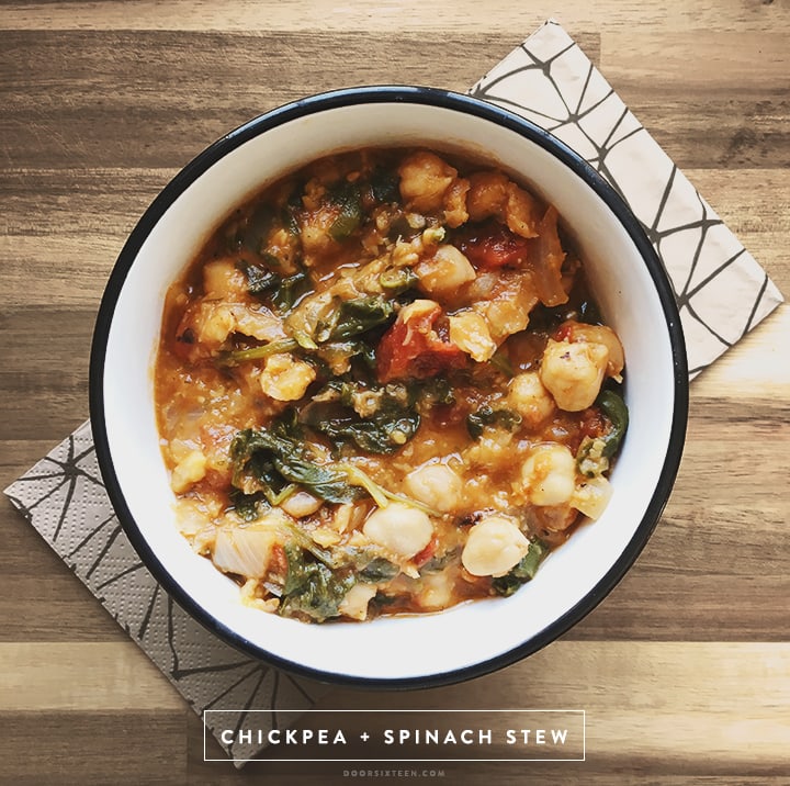 Chickpea & Spinach Stew - doorsixteen.com
