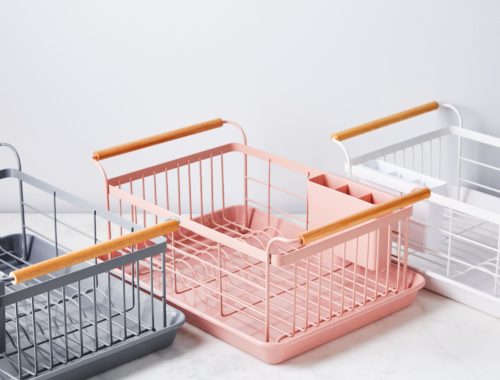 Yamazaki Tosca blush pink dish rack - doorsixteen.com