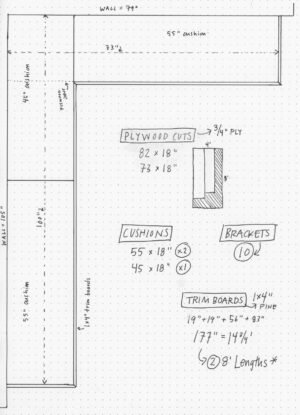 DIY floating banquette. | Door Sixteen